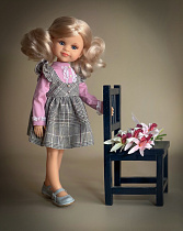 Школьная форма на куклу Paola Reina 33 см: 2 предмета-Сарафан и блузка