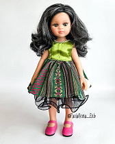 Кукла Кечу, черные волосы с серыми прядками,  34 см, каре (Арт. 04531)
