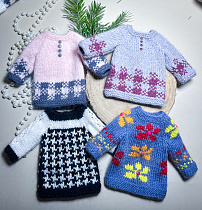 Платье вязанное для куклы Paola Reina 33 см,  Орнамент