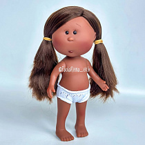 Кукла  без одежды Mini Миа, мулатка с хвостиками, 23 см