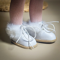 Ботинки, для Paola Reina, натуральная кожа, на ножку  5 см, с мехом, белые