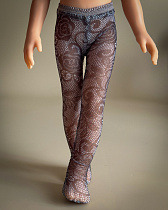 Колготки для куклы Paola Reina 33 см, темные с цветочным узором