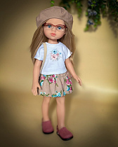 Пышная юбка и футболка   на куклу 30-35 см