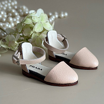 Туфли  с пряжкой на кожанной подошве, для Paola Reina, натуральная кожа,  5 см, узкий нос, бежевые