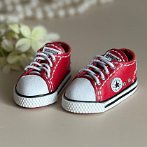 Кеды кожанные, для Paola Reina, "Конверс", красные с узким носом