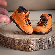 Высокие ботинки, для Paola Reina, прошитые, натуральная кожа, на ножку  5 см, рыжеватые