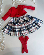 Комплект из 3 предметов: Платье, жакет, чулки, на куклу Paola Reina