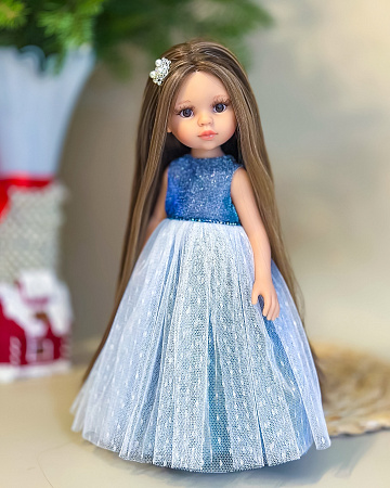 Платье бальное  на куклу Paola Reina 33 см, полынь