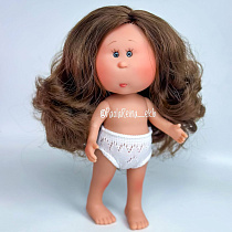 Кукла  без одежды Mini Миа, темно русые волнистые волосы, 23 см