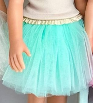 Фатиновая  юбка-пачка для куклы, МЯТНАЯ