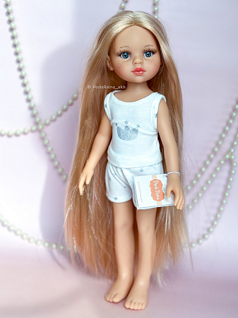 Кукла Роза 34 см, длинные персиковые волосы, голубые глаза, в пижаме (Арт.13232)