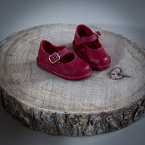 Туфли  с ремешком, для Paola Reina, натуральная кожа, КРАСНЫЕ