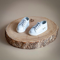 Кеды кожанные, для Paola Reina, "Конверс", белые  с узким носом