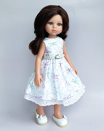 Платье на куклу Paola Reina 33 см, со стрикозками, +ПОЯСОК