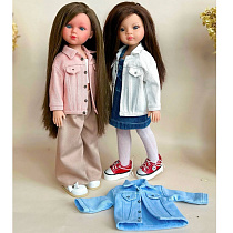 Джинсовая  куртка, для куклы Paola Reina 34 см, белая