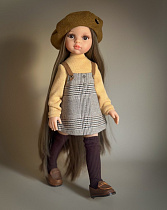 Комплект из 4 предметов на куклу Paola Reina 33 см: Сарафан, водолазка, берет, чулки