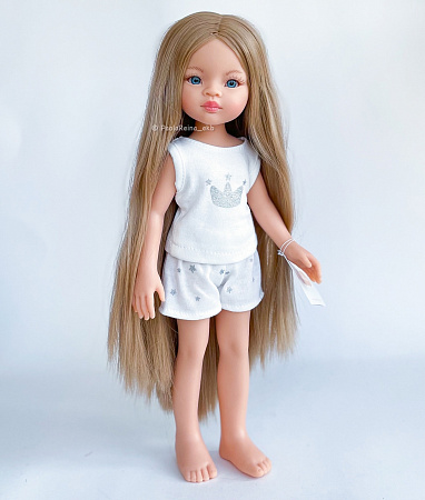 Кукла Маника Рапунцель, в пижаме, глаза голубые,  34 см (Арт.13208)
