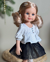 Костюм:  Блуза  и юбка, на куклу Paola Reina, Крем и парча